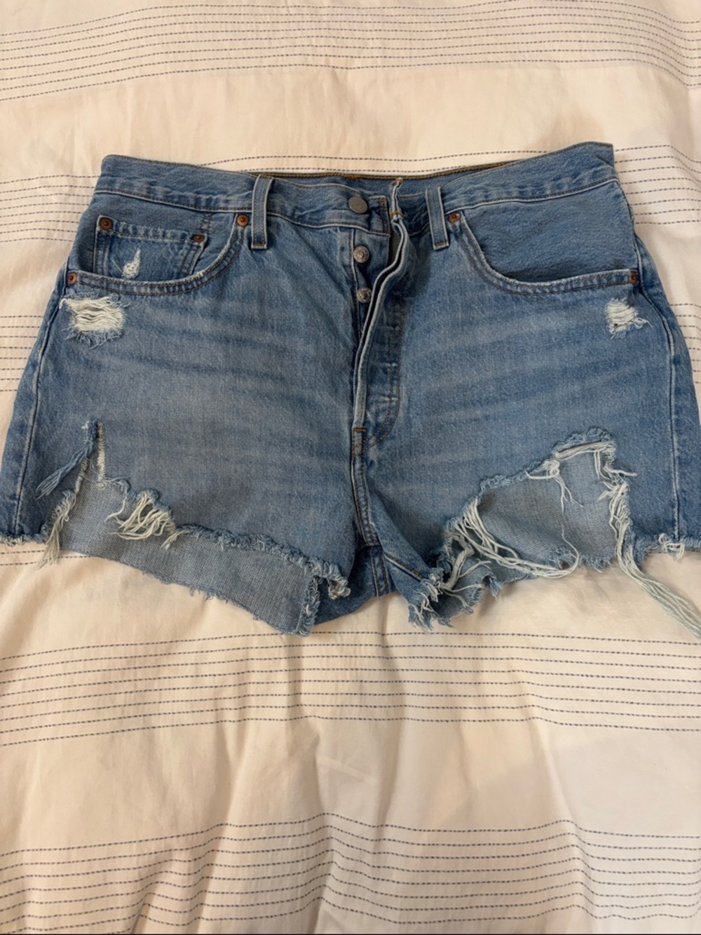 Levi's Light Blue vintage Ripped Jean Shorts